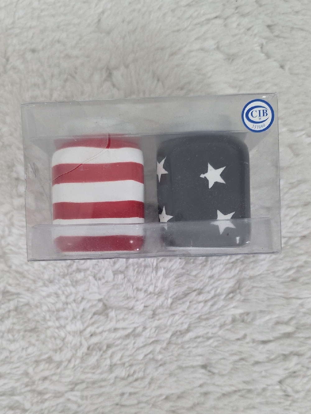Hobby Lobby Red & White Striped and Black Star Salt & Pepper Shakers